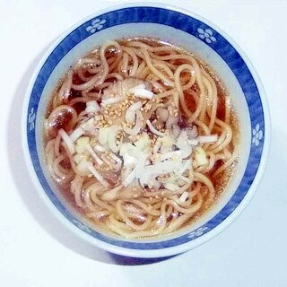 舞茸と白ネギのラーメン